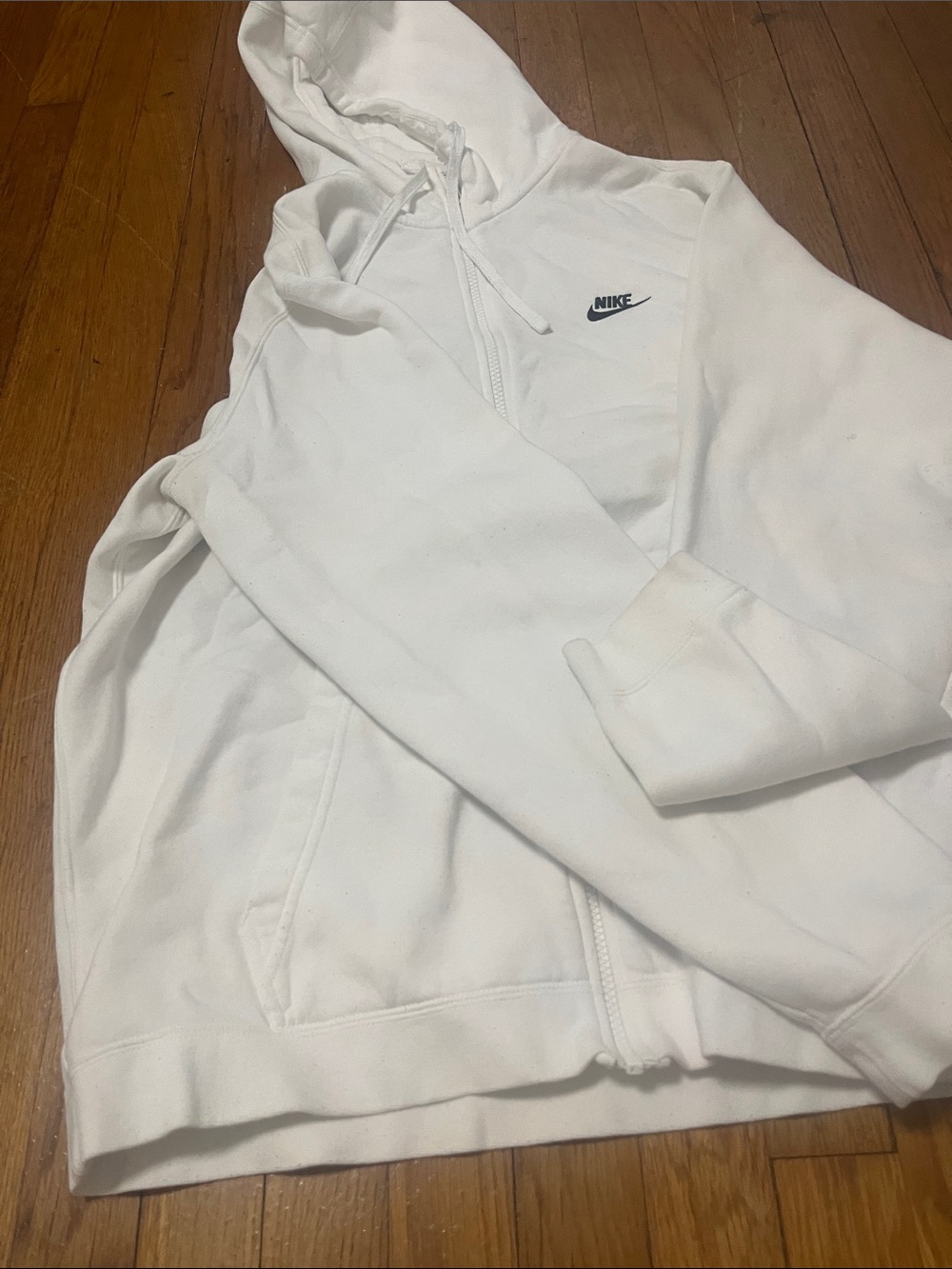 Nike White Lightweight Full-Zip Hoodie Jacket